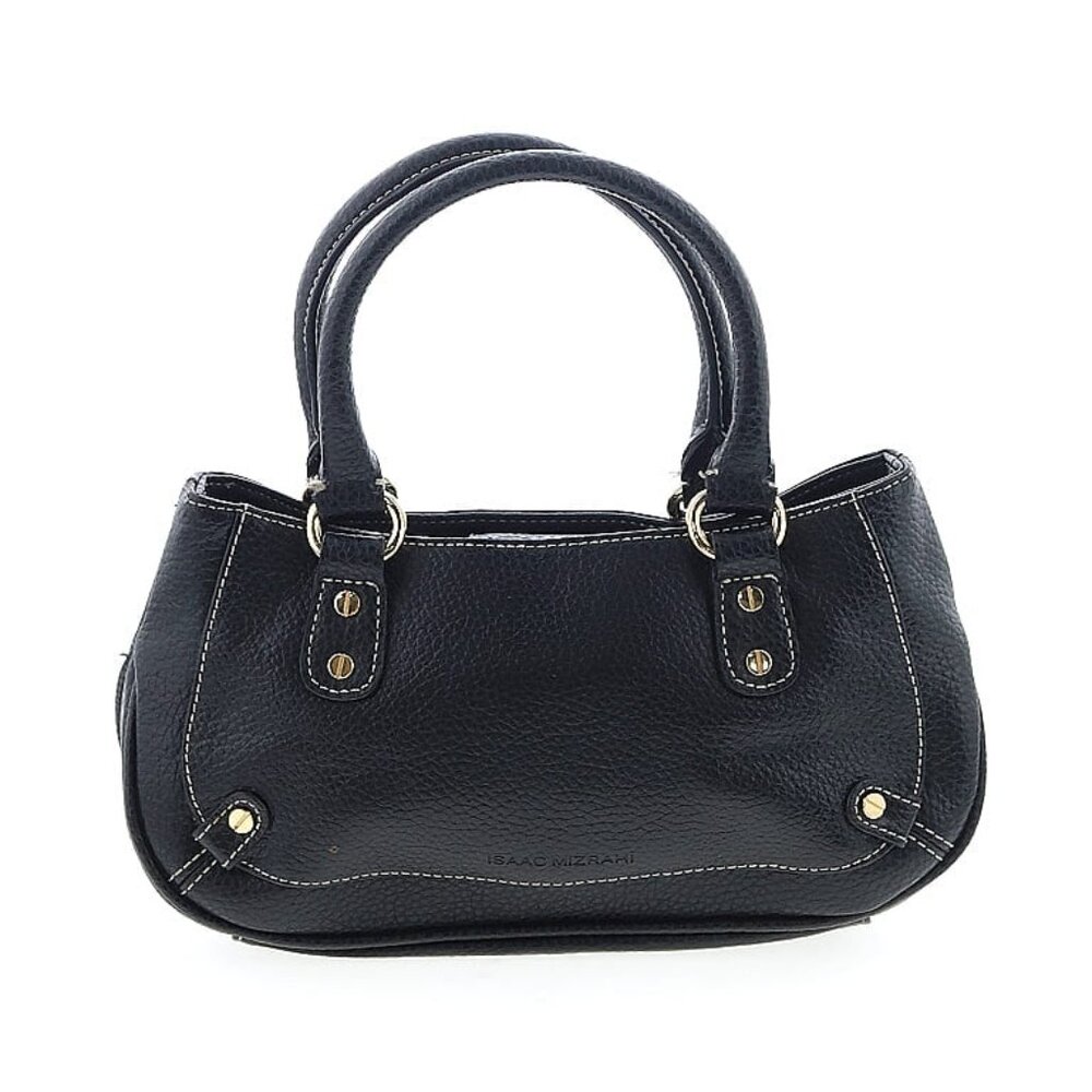 Isaac Mizrahi Black Leather Satchel Bag